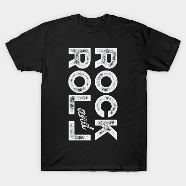 Rock and roll design with textured letters T-Shirt by Frispa